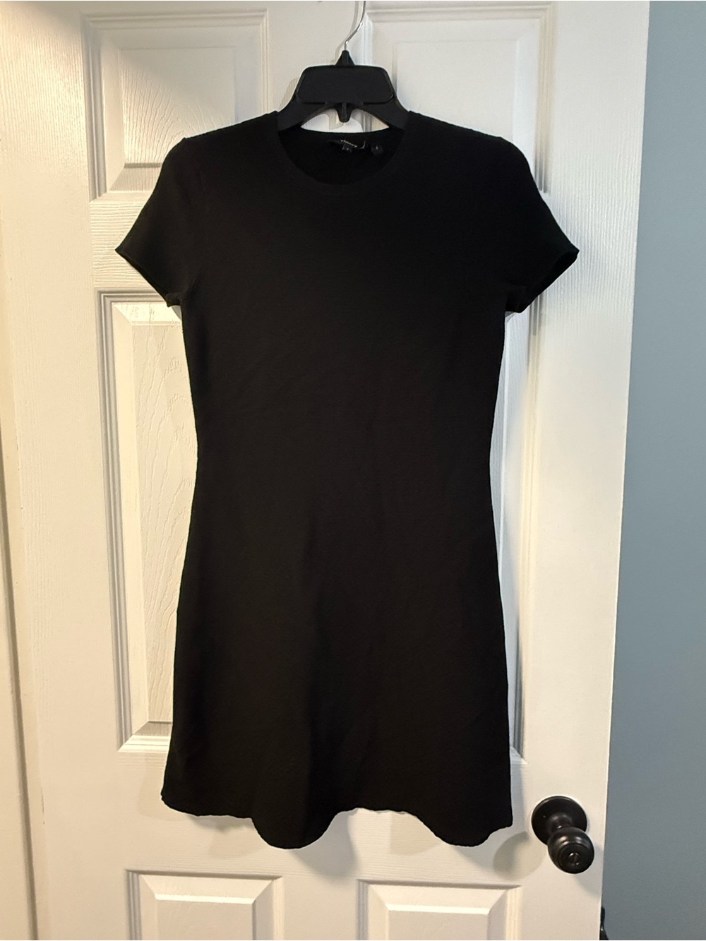 Theory Black Short-Sleeve Crewneck Dress